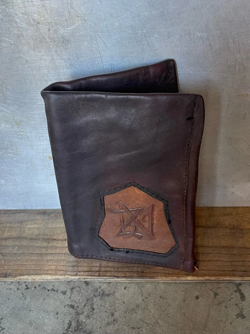 Vintage Handmade Leather Wallet | Envelope 70's Seventies